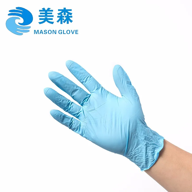 
Blue Powder Free Nitrile Examination Gloves Good quality and cheap wholesale China produced rubber nitrile gloves  (1600256406421)
