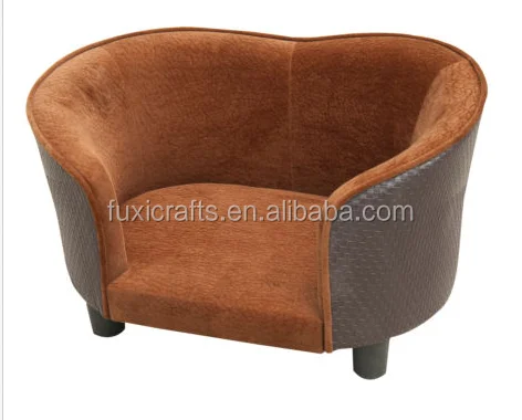 
PawHut Luxury Pet Sofa Bed Dog Cat Plush Couch Lounge w/ Cushion Brown 