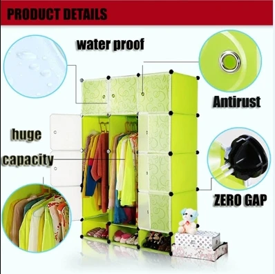 DIY plastic wardrobe cabinet with huge space