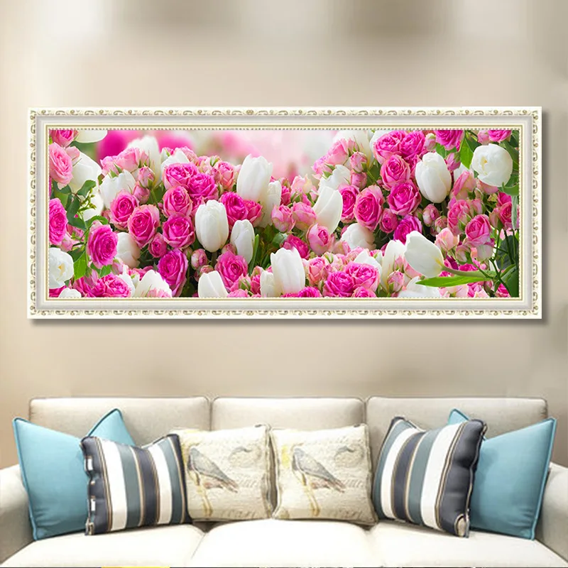 Large flower paintings custom 5d diamond painting