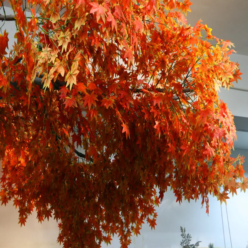 cheap outdoor decorative large autumn japanese red yellow leaves plant plastic artificial maple trees