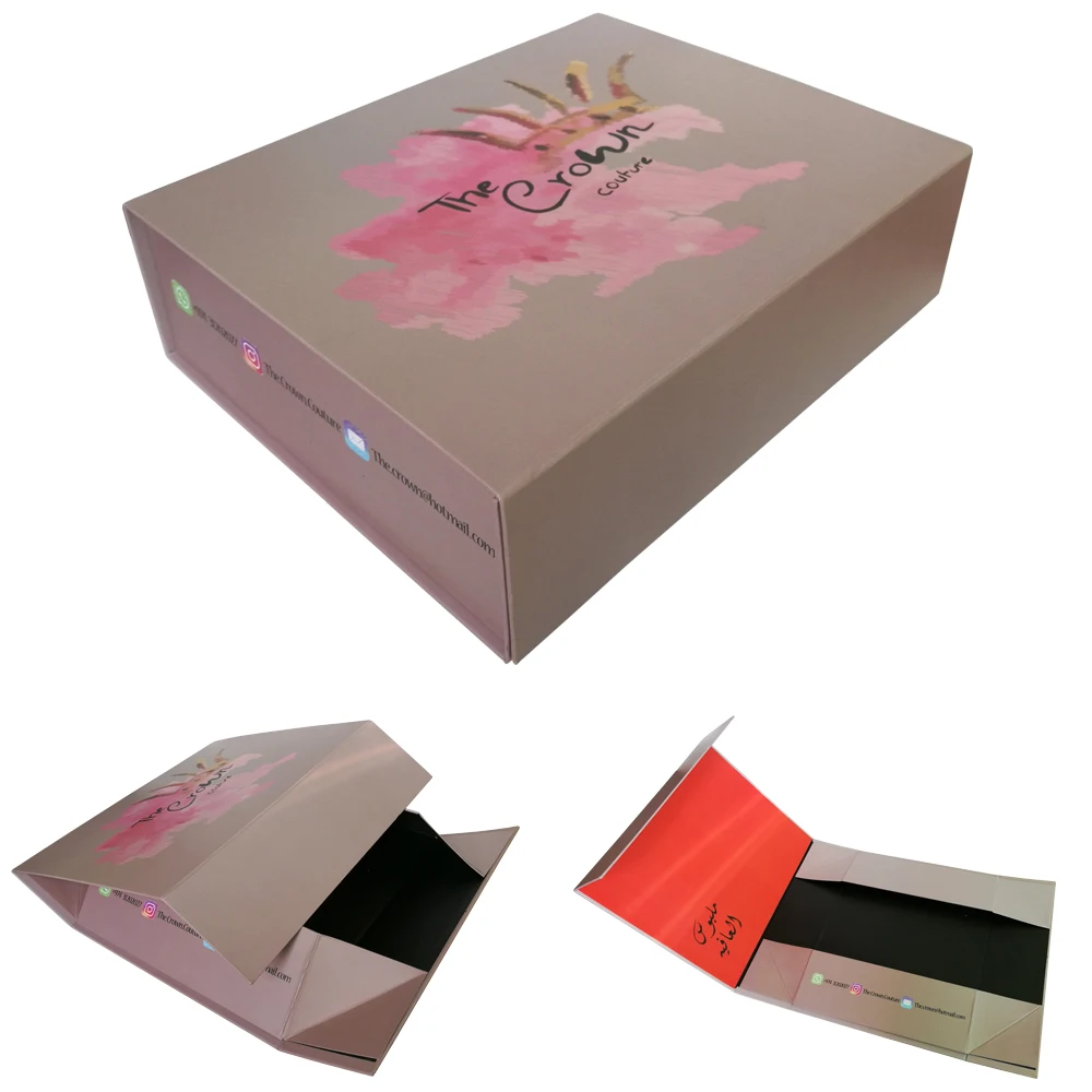 Custom cardboard packaging gift paper magnetic foldable box
