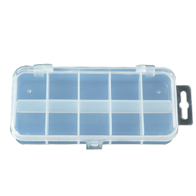 10 Compartments Transparent Plastic Cheap Tackle Box Fishing Tackle Hooks Baits Storage Case
