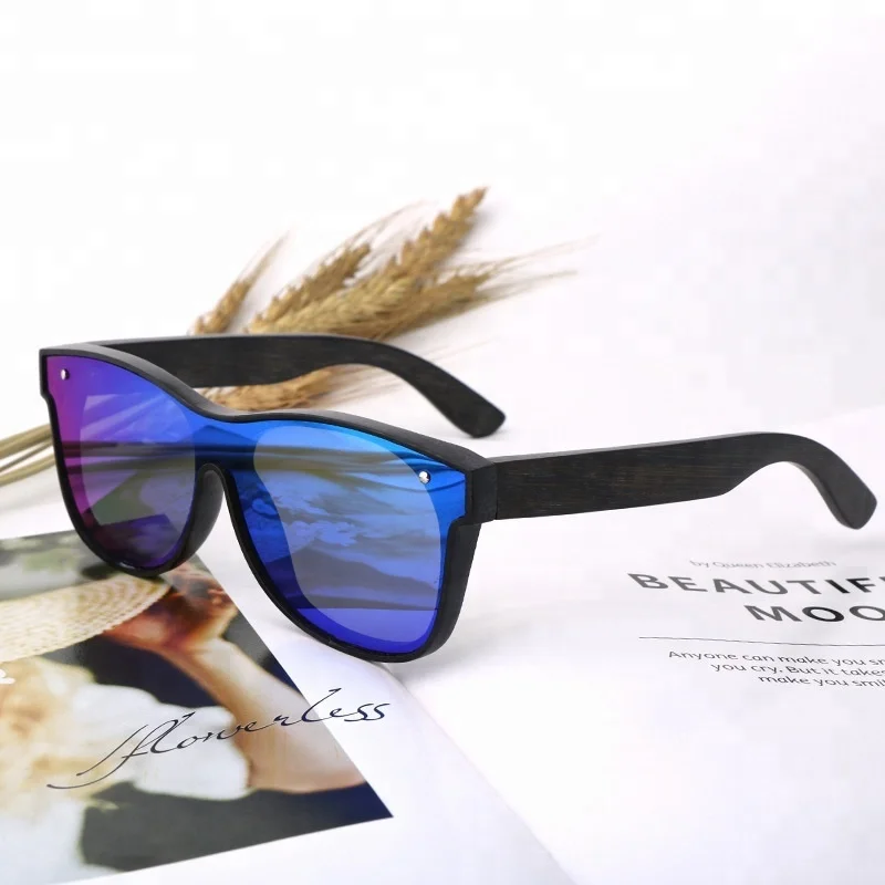 2022 Cheap Price Eyewear One Piece Lens Wooden Cat 3 UV400 Shades Polarized Sunglasses