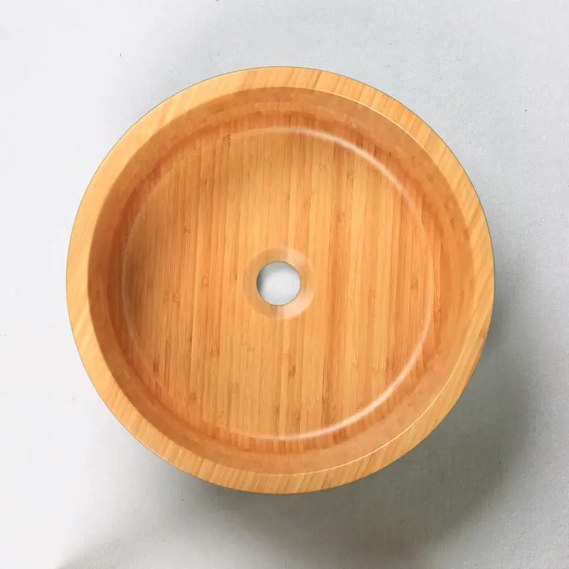 BAMBKIN bamboo round bathroom wash basin bambo bowl sink waterproof