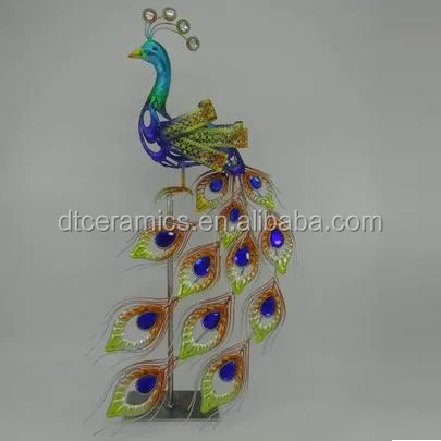 wholesale indoor decorative metal figure peacocks