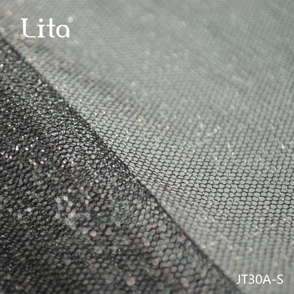 silver and gold  fabric hexagonal tulle 100%nylon mesh fabric elegant element dress accessories lurex mesh