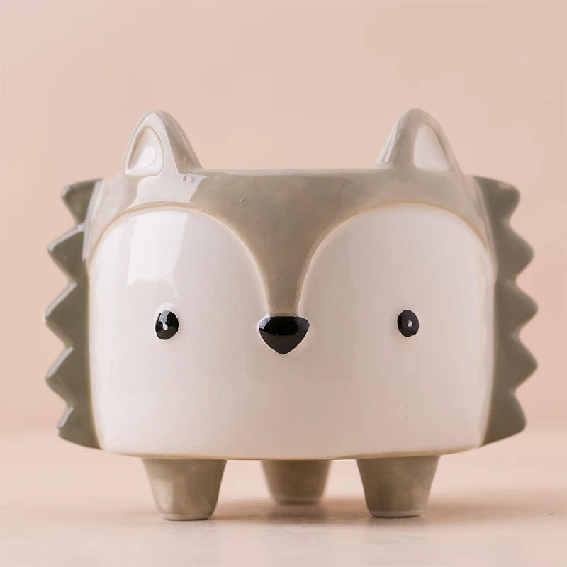 Decorative Cute Small Cheap Ceramic Animal squirrel  Shaped Planter Pot Made In China
