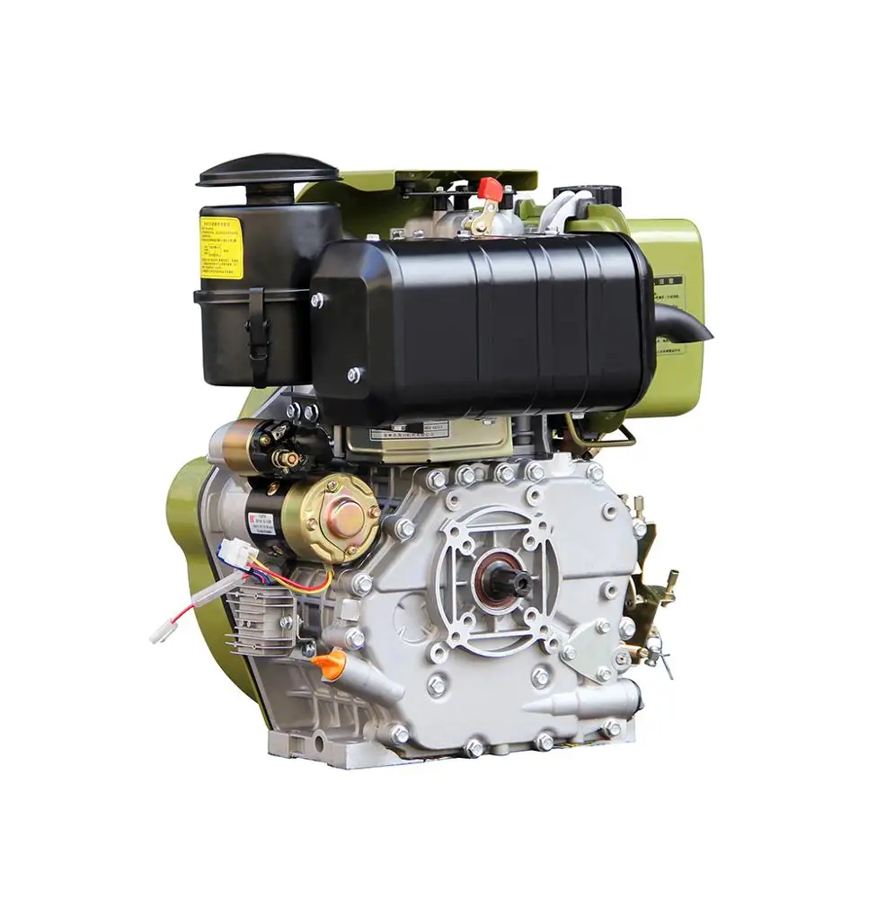 
188FAE New model Italian military green 12 HP Air-cooled single cylinder diesel engine with spline shaft 