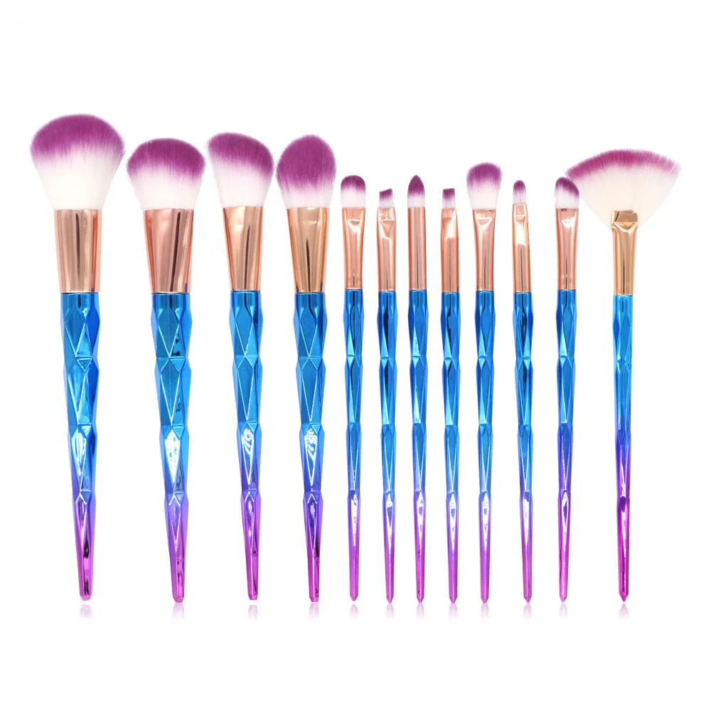High Quality Reasonable Price Blue and Purple Make Up Brush Set, 7/10/12/20 pcs per Set Private Logo Makeup Brushes Set