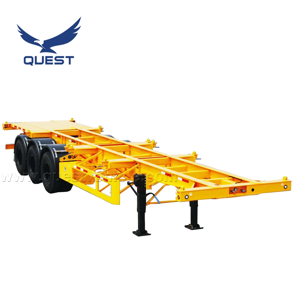 Super Sale Tri-axle 40ft Chassis Trailer Container Skeleton Semi Trailer For Philippines