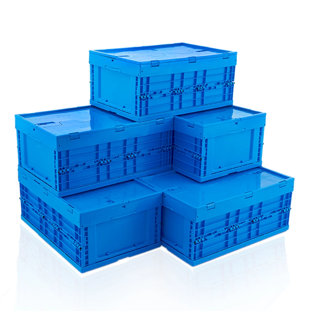 
Large stackable collapsible plastic pallet container 