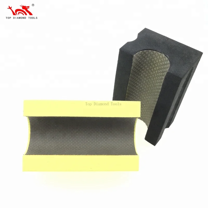 Foam Backed Edge Polishing Electroplated Diamond Hand Pads for Stone Glass Ceramic Granite Marble Stone Quartz Gemstone Tile