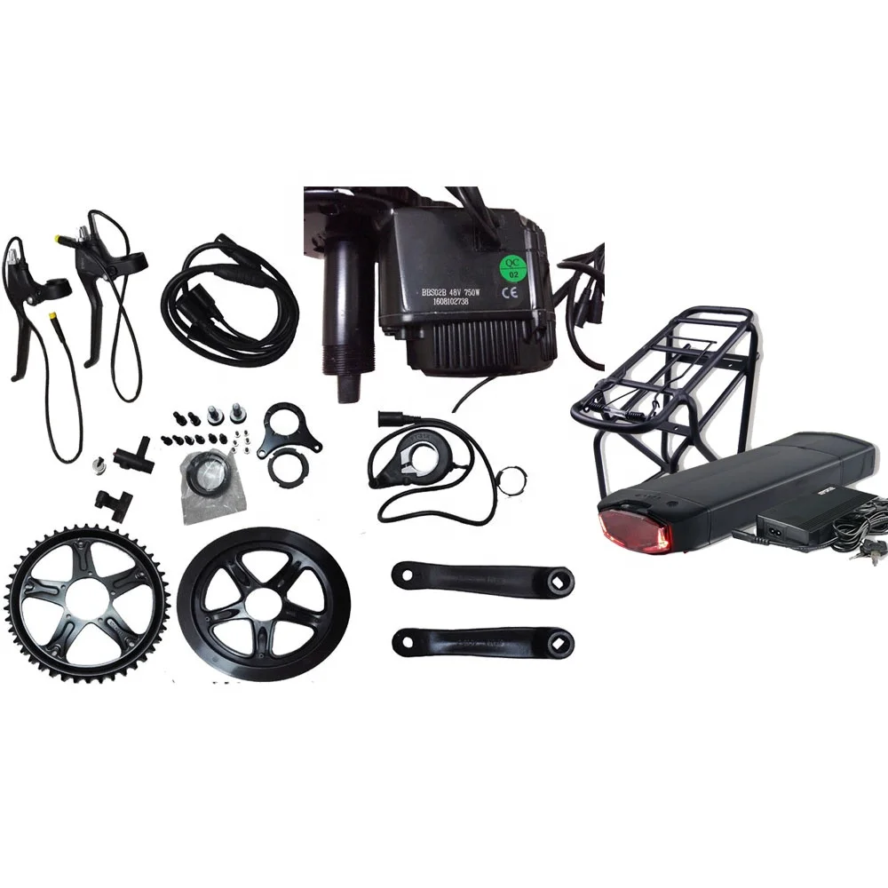 fast delivery  36v 250w  bafang 8fun motor mid drive electric bike motor kit with 11.6ah rack  battery