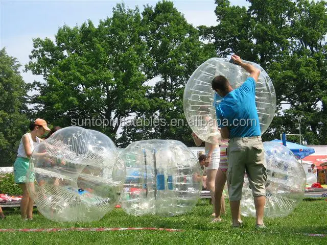 Hot Selling Adult TPU / PVC Body Zorb Bumper Ball Suit Inflatable Bubble Football Soccer Ball With Colored Dots