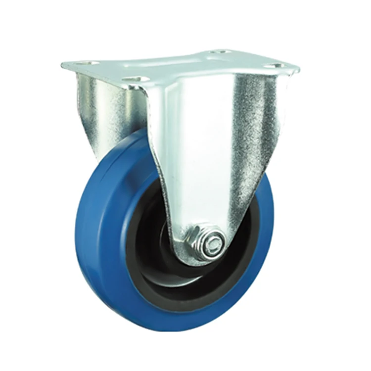 roller blue elastic rubber casters wheels storage rack caster wheels supermarket shopping trolley wheel caster