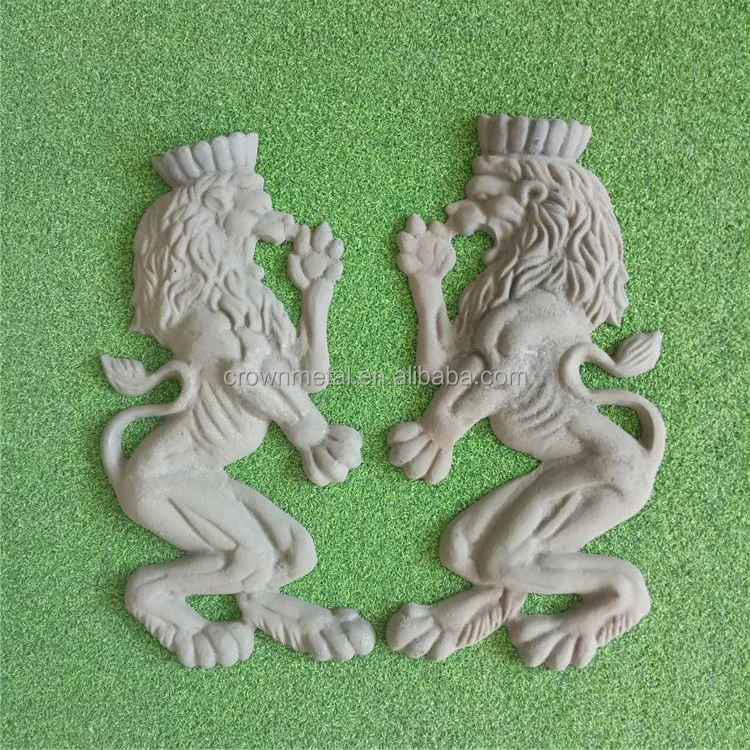 cast iron parts wrought iron arts and crafts lion metal gate decoration