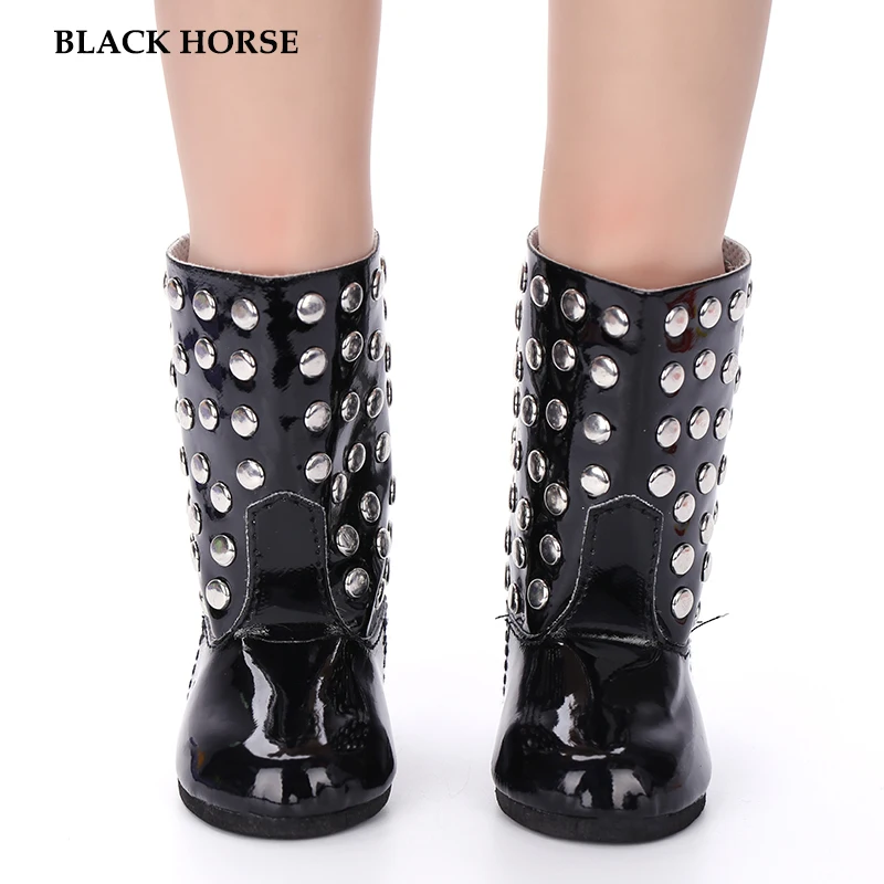 Fashion doll shoes for 14/16/18 inch doll, metal button doll shoes