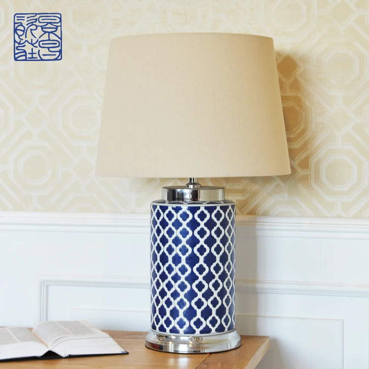 Modern living room decorative lights, ceramics quran banker table lamp