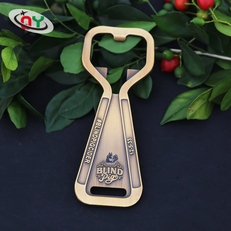 High Quality Personalized Bronze Copper Metal Antique Heart Shaped Bottle Opener