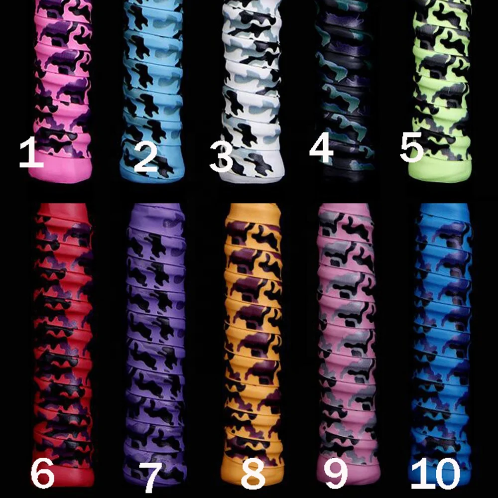 Теннисные Спортивные накладные Захваты неоновые желтые камуфляжные накладки для ракетки