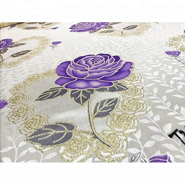 EVEREN Popular Printed Tricot Fabric with gold powder for Mattress