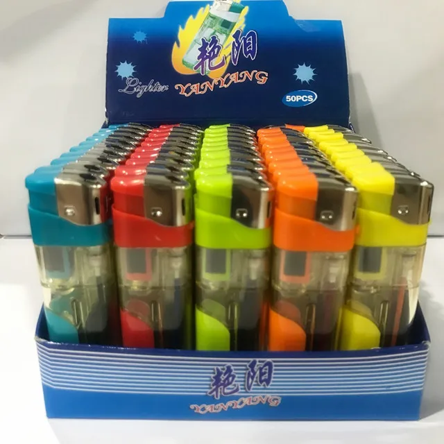 New Trending Popular custom logo  cigarette gas led electric Lighter  wiht torch