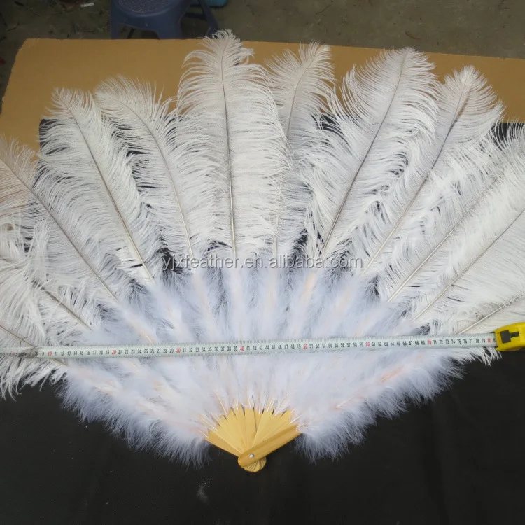 wholesale cheap white feather fan dancing  ostrich fans