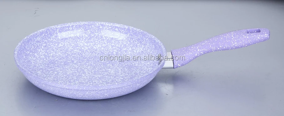 
High quality marble non stick fry pan, black, soft touch handle, spiral bottom, rolled edge, passed for USA market 