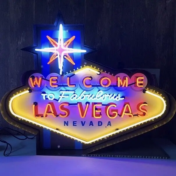 Custom neon sign china factory vintage neon real glass metal can signs LAS VEGAS glass custom logo neon light sign