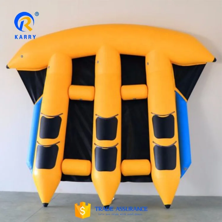 PVC Tarpaulin Inflatable Flying Fish Tube Towable Inflatable Water Games Boat for Sea Sports