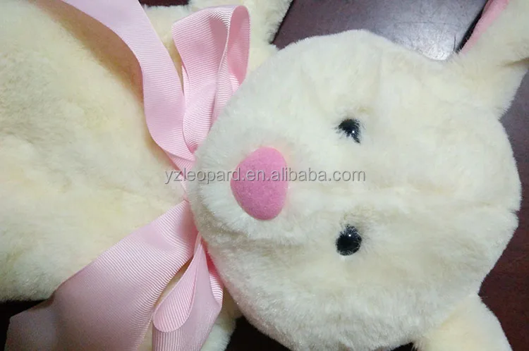 Rabbit plush animals hot water bottle cover with big pink bow