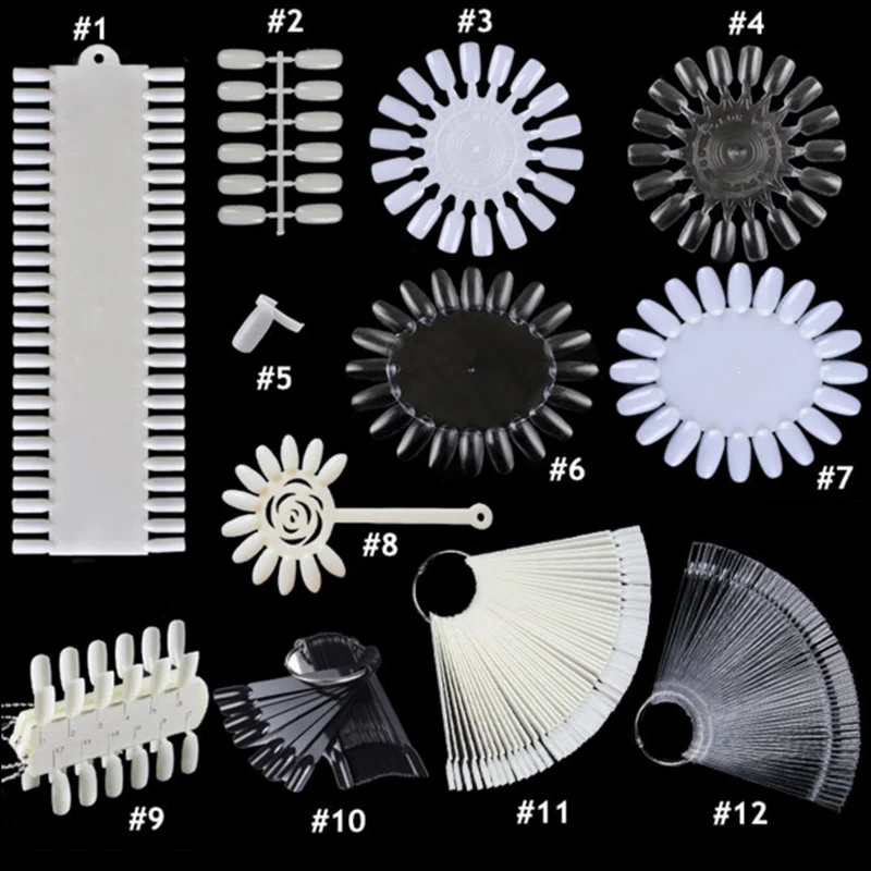 Clear False Nail Tips Stand Holder Tool Acrylic Nail Polish Display with Protective Film