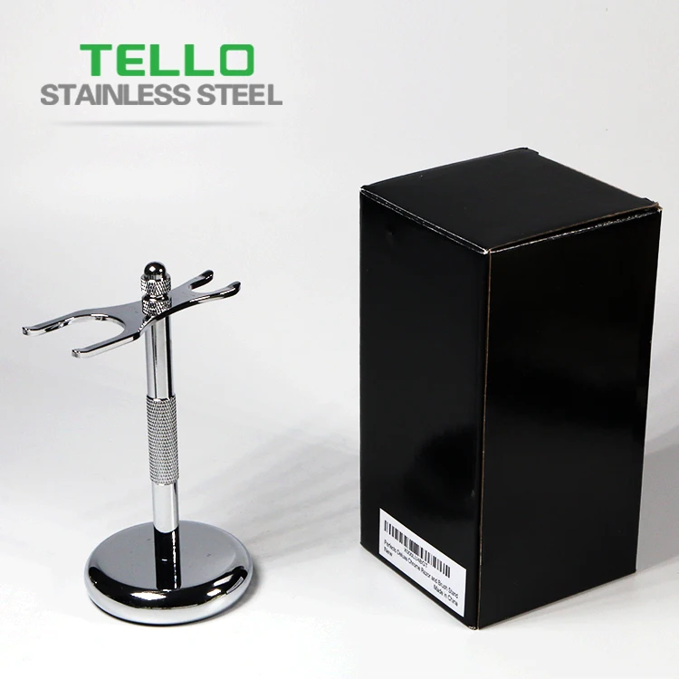 Removable Shaving Stand Stainless Razor Brush Holder Weighted Base