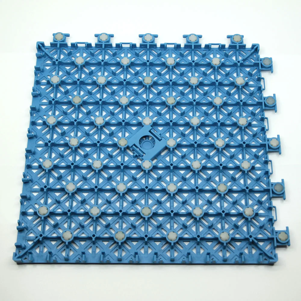 anti-slip interlocking plastic flooring tiles for outdoor sports flooring with shock pad underlay