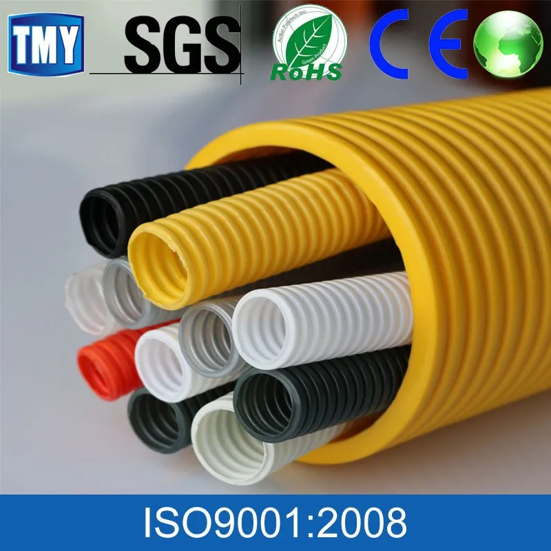 
PA/PP/PE/PVC flexible corrugated electrical conduit pipe 