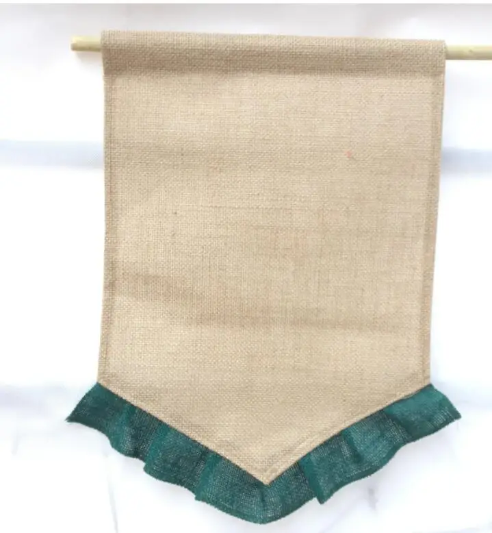 
Large size Christmas wedding party decoration guide flag DIY linen Burlap garden flag banner 