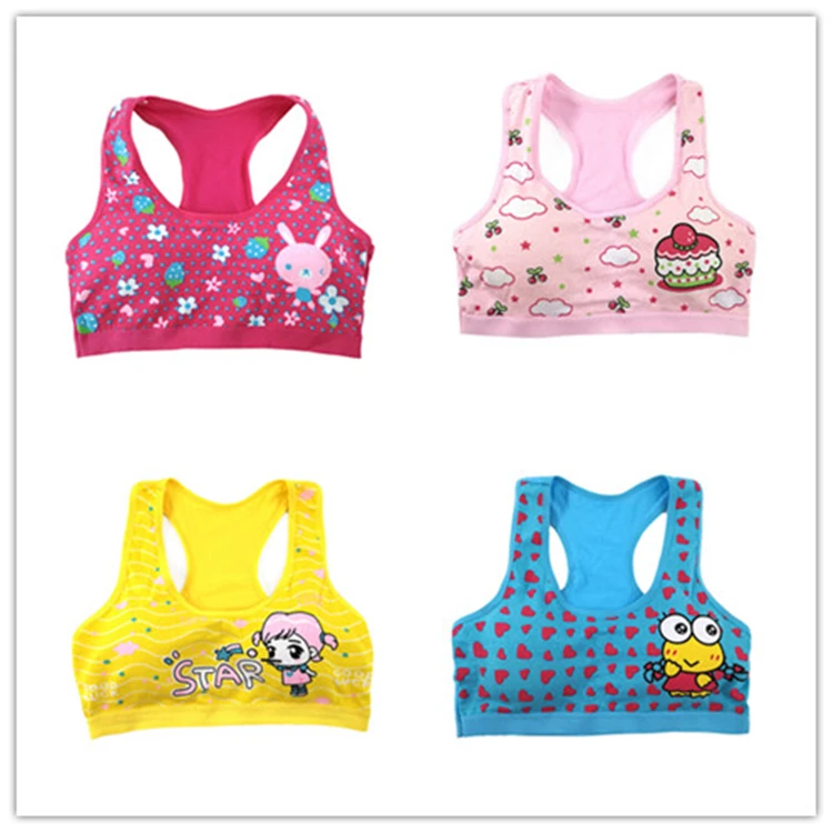 Custom color girls bra camisole girl cotton vest child soft wear girls underwear