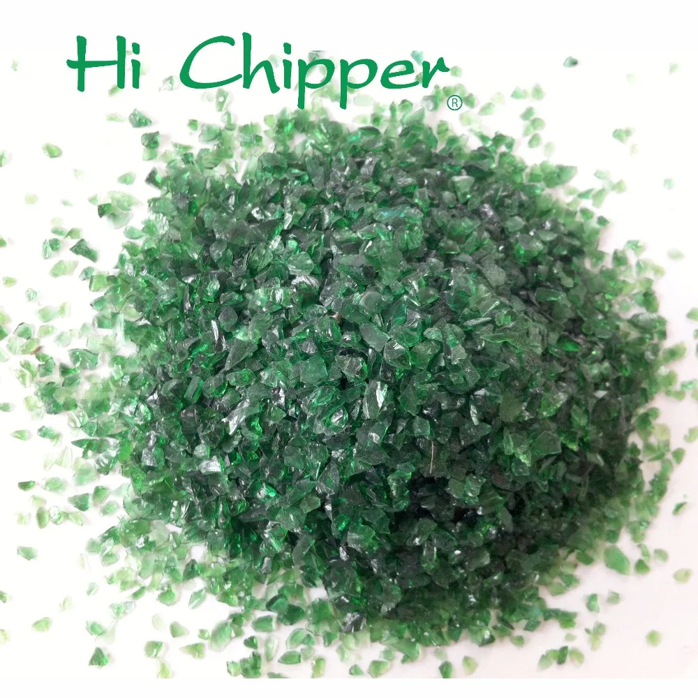 Crushed colored glass chips for terrazzo flooring
