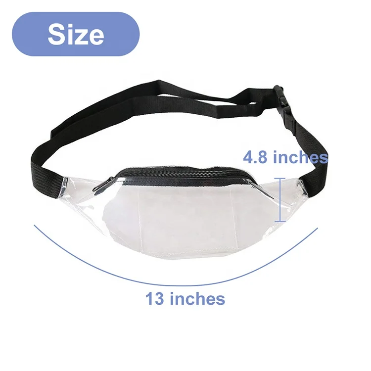 Hot Sell Premium Fashion Waterproof Transparent White Pvc Fanny Pack Waist Bag