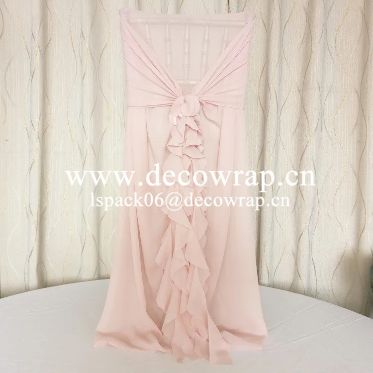 LONGSUN CC010-B Fancy chiffon curly willow chair sash for wedding