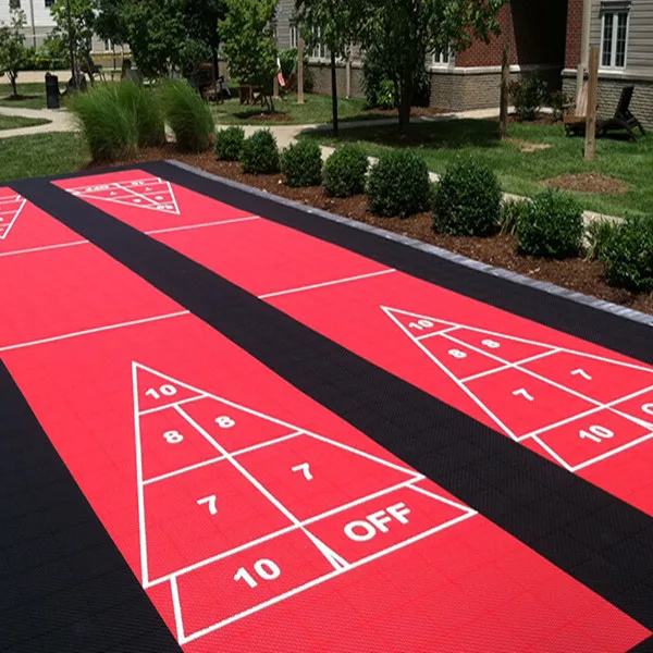 Flat surface PP interlock indoor shuffleboard court tile suspended sport  flooring