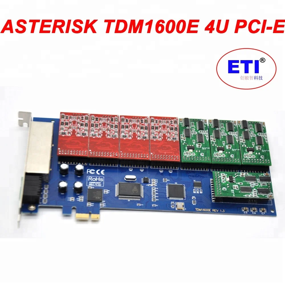 Asterisk card TDM1600E PCI 4 FXO/FXS Ports Voip Modules Analog Digium Trixbox Card For 4U Version