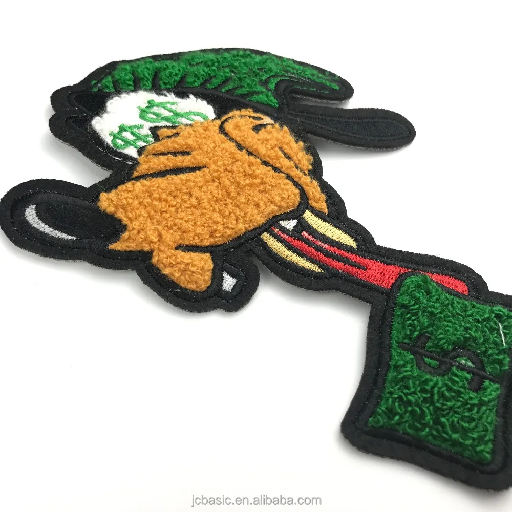 Wholesale iron on custom logo embroider embroidered towel chenille cute clothing custom patches embroidery