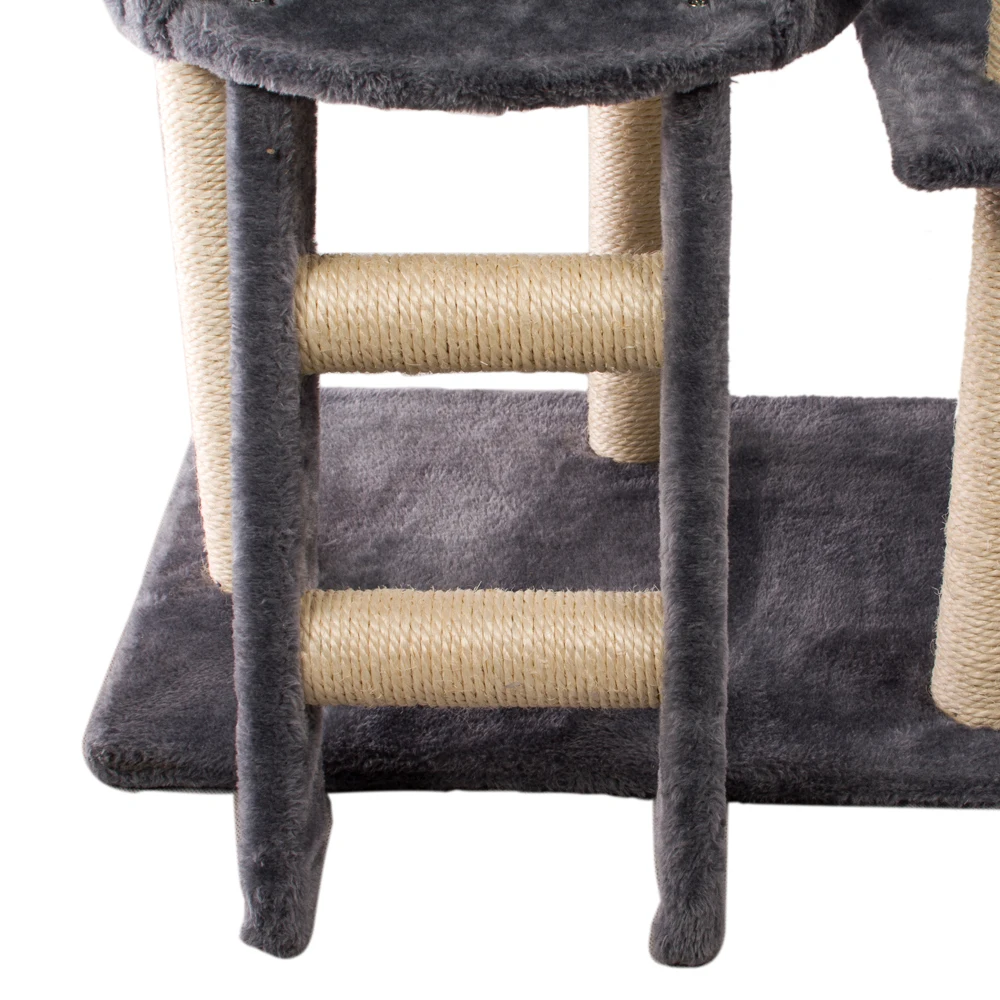 China Customized Design Plush Wooden Pet Condo Tower Supplier Furniture Factory Toys Cat Scratcher Tree House Tower