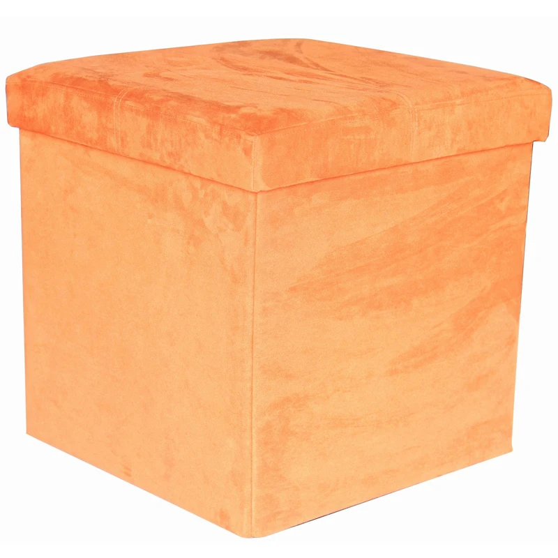 Good Quality Durable Service Folding Suede Ottoman Luggage Storage