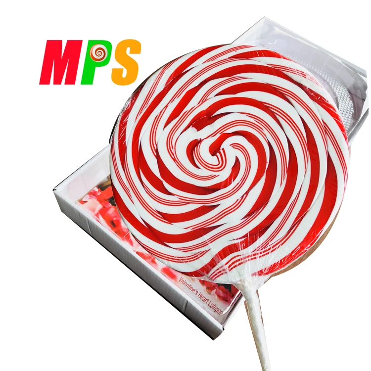 500g Big Colourful Swirl Lollipops Round Candy