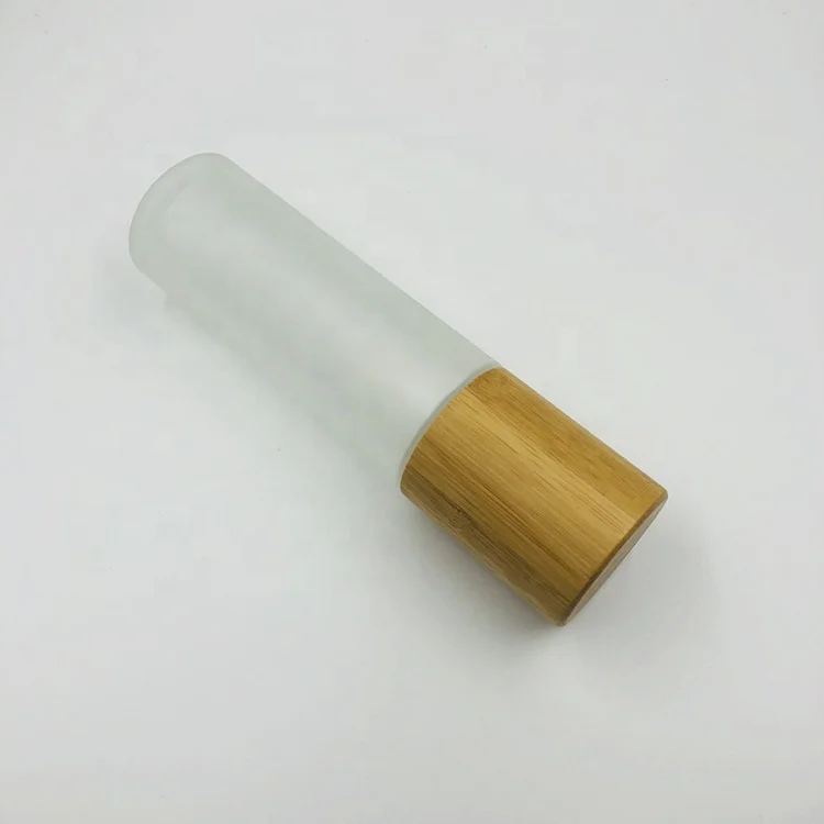 
Top grade matte glass 100ml spray bottle with bamboo cap / frosted bottle pump sprayer packaging / cosmetic packaging dispenser 