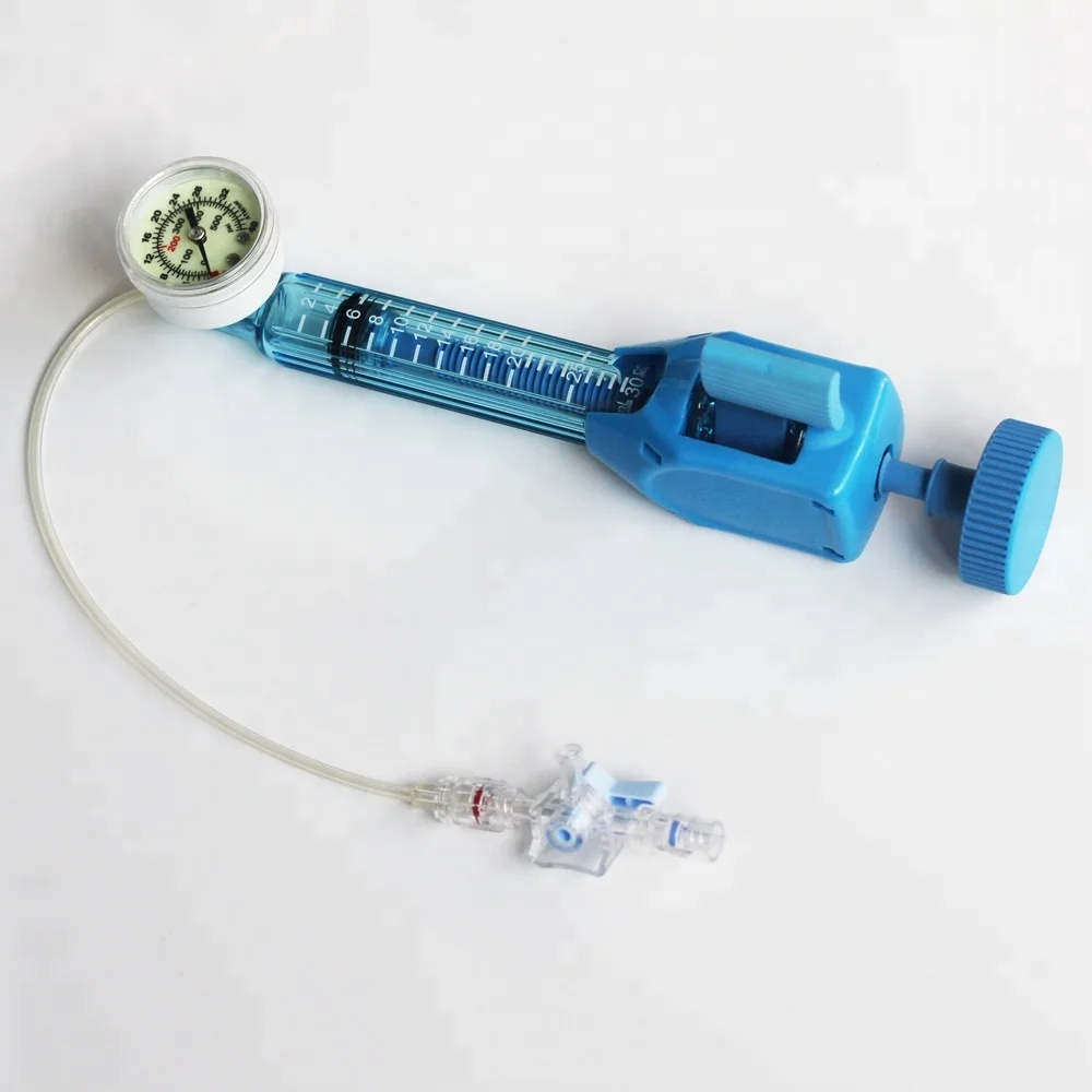 medical disposable cardiology angiography ptca balloon catheter pressure gauge indeflator balloon inflation device