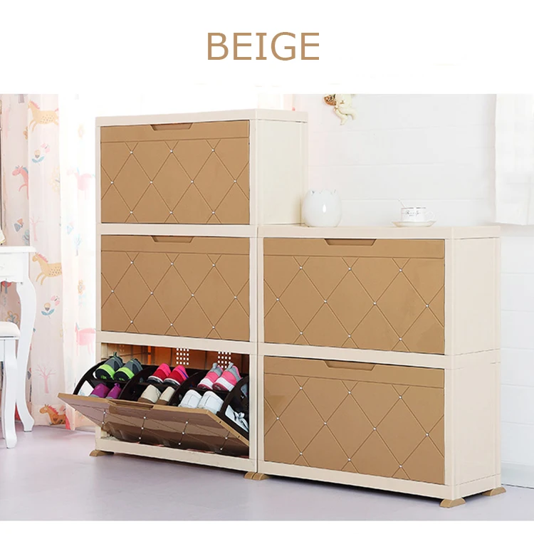 Прочный лакированный шкаф для хранения обуви из полипропилена и АБС-пластика